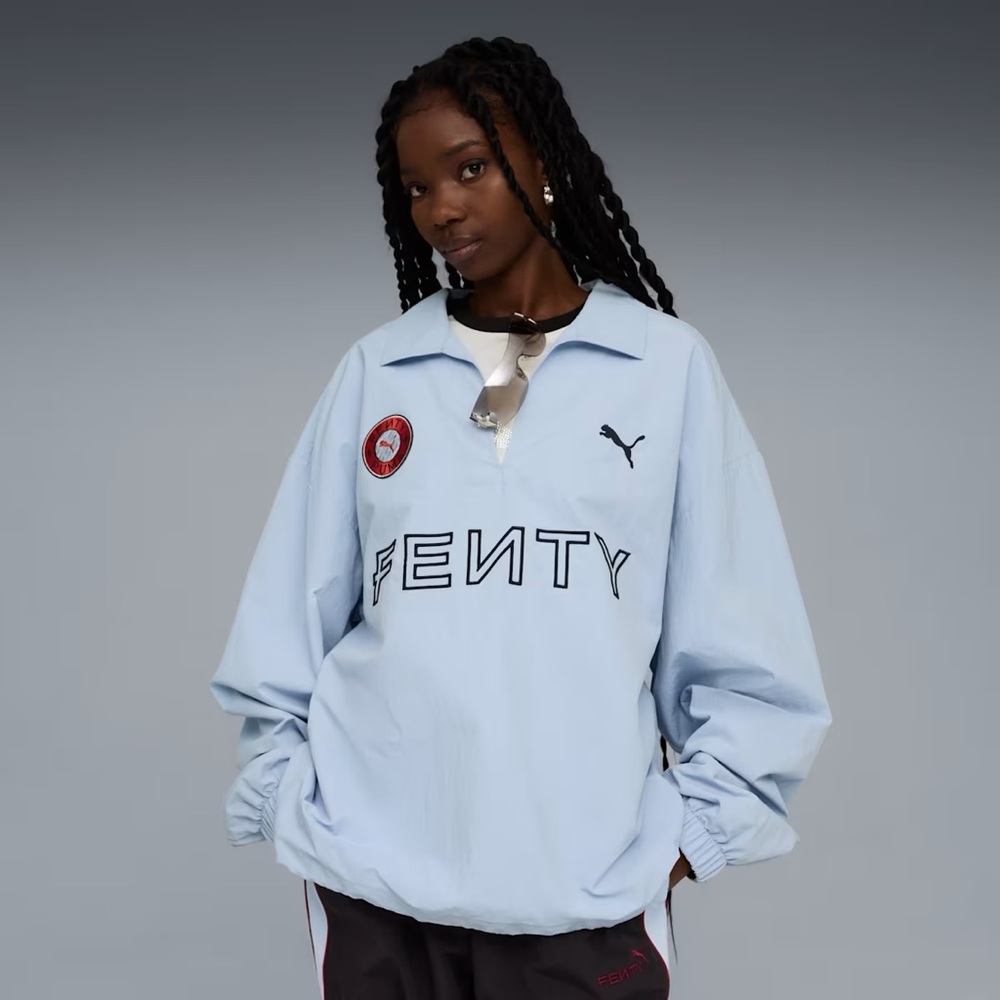 NWT FENTY X PUMA Nylon Baby Blue Pullover - Picture 2 of 10